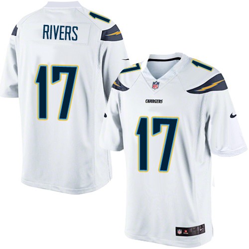 Men's Limited Philip Rivers Nike Jersey White Road - #17 NFL Los Angeles Chargers